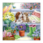 Χαρτοπετσέτα για decoupage, 1τεμ, Σκυλάκι και γατούλα