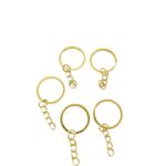 Κρίκος χρυσός για μπρελόκ με αλυσίδα 10τμχ.