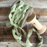 Κορδέλα vintage σατέν, Sage, 1.2m