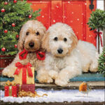 Χαρτοπετσέτα για decoupage, 1τεμ, Σκυλάκια στην πόρτα