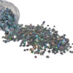 Ιριδίζον αστεράκια κομφετί 15gr, Ασημί