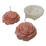 Καλούπι σιλικόνης για κερί, παιώνια 9x4,5cm