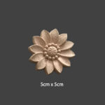 Ξυλόγλυπτο από ατόφιο ξύλο, Λουλούδι, 5cm, DHW-603