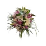 Ανθοσύνθεση σε Καλαθάκι με Mix Λουλούδια σε Αποχρώσεις Λευκό/ Λευκό - Κόκκινο / Λευκό- Ροζ