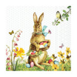 Χαρτοπετσέτα για decoupage, 1τεμ, Πασχαλινός κούνελος vintage