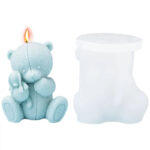 Καλούπι σιλικόνης, Αρκουδάκι με λούτρινο, 6x8x7.5cm