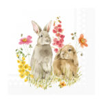 Χαρτοπετσέτα decoupage ,1 τεμ, Ζευγάρι με λαγουδάκια