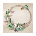 Χαρτοπετσέτα decoupage ,1 τεμ, Στεφάνι με αυγά