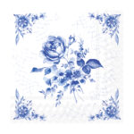 Χαρτοπετσέτα decoupage, 1 τεμ, Μπλε τριαντάφυλλο σε πλακάκι
