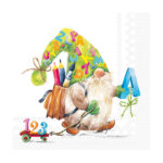 Χαρτοπετσέτα decoupage, 1 τεμ, Νάνος στο σχολείο