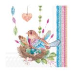 Χαρτοπετσέτα decoupage ,1 τεμ, Πουλάκι σε πασχαλινή φωλιά