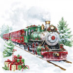 Χαρτοπετσέτα για decoupage, 1τεμ, Το τρένο των Χριστουγέννων
