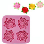 Καλούπι σιλικόνης, Τριαντάφυλλα, 8x8x1,5cm