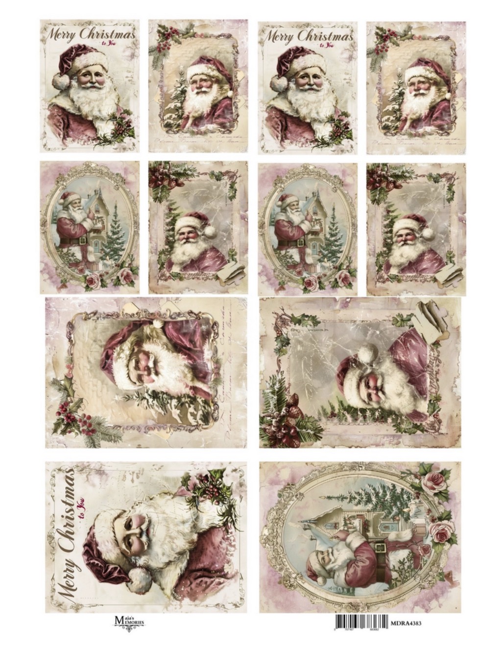 Screenshot Ριζόχαρτο Maja’s Memories, 22.5x32cm, Χριστουγεννιάτικες κάρτες με Άγιο Βασίλη, MDRA4383 - Image 1