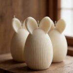 Καλούπι σιλικόνης αυγό ριγέ με αυτιά λαγού 8,2cm x 5,1cm