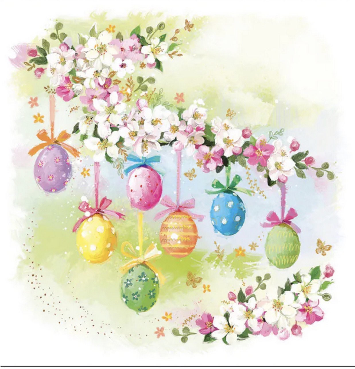 Screenshot Χαρτοπετσέτα για decoupage, 1τεμ, Πασχαλινά αυγά και άνθη - Image 1