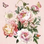 Χαρτοπετσέτα για decoupage, 1τεμ, Μπουκέτο με παιώνιες