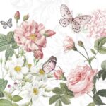 Χαρτοπετσέτα για decoupage, 1τεμ, Παιώνιες και πεταλούδες