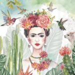 Χαρτοπετσέτα για decoupage, 1τεμ, Φρίντα Κάλο και λουλούδια