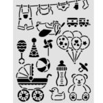 Thick Stencil Stamperia 12x25cm, Baby, Αξεσουάρ