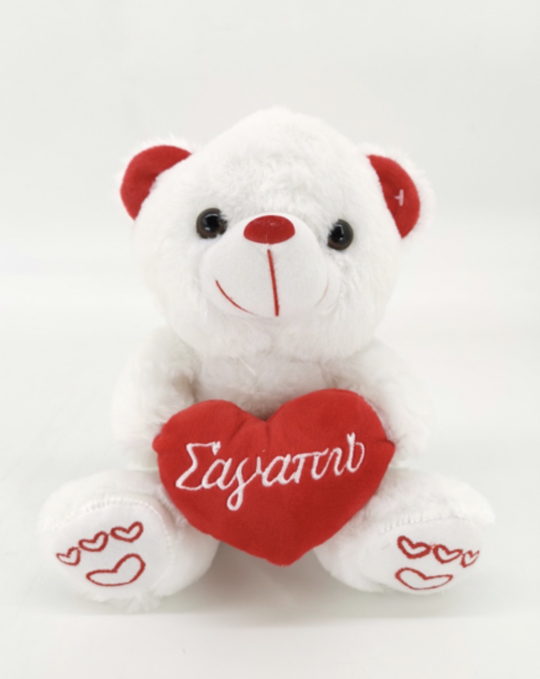 Screenshot Λούτρινο λευκό αρκουδάκι καρδιά 25cm - Image 1