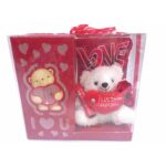 Κουτί φωτιζόμενο με λευκό λούτρινο αρκουδάκι 17x8x15cm