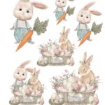 Χαρτί Easy Transfer, Λαγουδάκια και καρότα, LNT-86, 25x35cm
