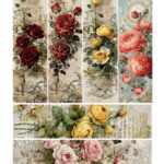 Ριζόχαρτο για λαμπάδες Maja’s Memories, 30x42cm, Γιρλάντες λουλουδιών, MDR1172