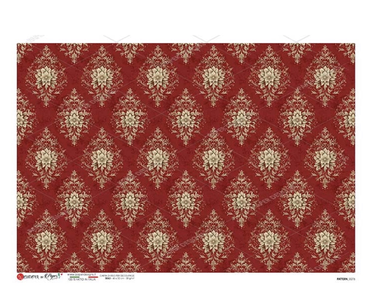 Screenshot Ριζόχαρτο για Decoupage PaperD, Κόκκινη ταπετσαρία, PATTERN-0276, 45x32cm - Image 1